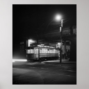 Póster Tranvía de Noche, 1943. Foto Antigua