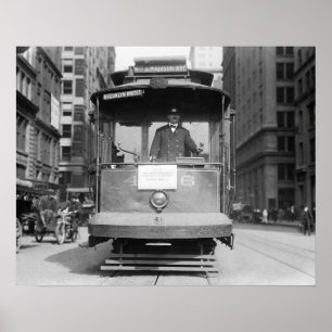 Póster Tranvía del Puente de Brooklyn, 1915. Foto antigua