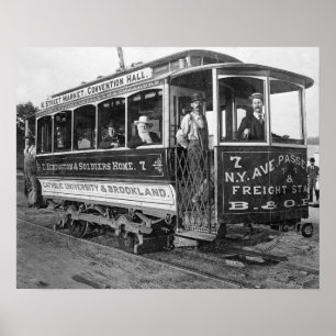 Póster Tranvía en Washington D.C., 1890. Foto antigua