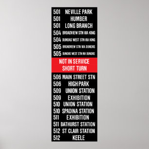 Póster Tranvía Rollsign de Toronto CLRV/ALRV