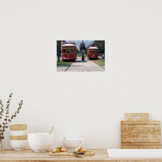 Póster Tranvías rojos de la calle de Nueva Orleans