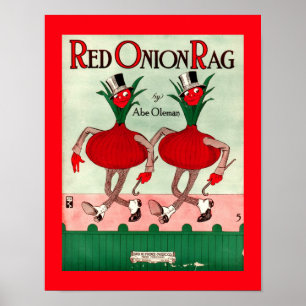 Póster TRAPO raro de la CEBOLLA ROJA de la copia de la