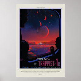 Póster TRAPPIST-1 System Planet 1e turismo espacial retro