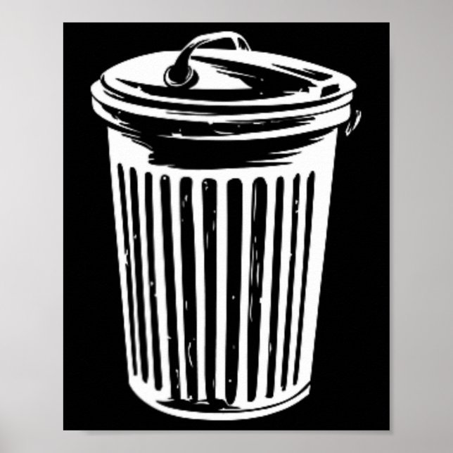 Póster Trash Can Halloween Costume Garaje Can Trashcan Co (Frente)