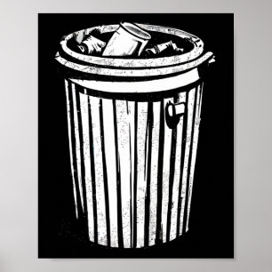 Póster Trash Can Halloween Costume Garaje Can Trashcan Co