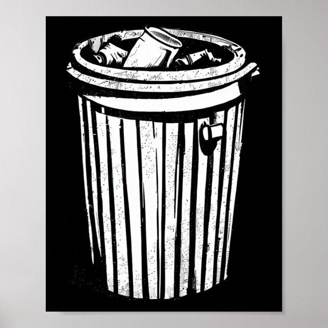 Póster Trash Can Halloween Costume Garaje Can Trashcan Co (Frente)