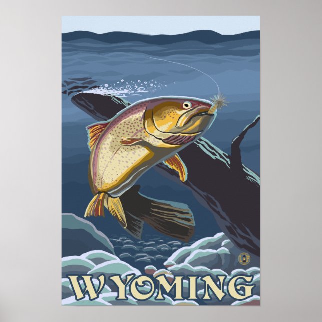 Póster Traslado de pesca de trucha - Wyoming (Frente)