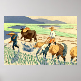 Póster Trasplante de arroz Asano Takeji 1949