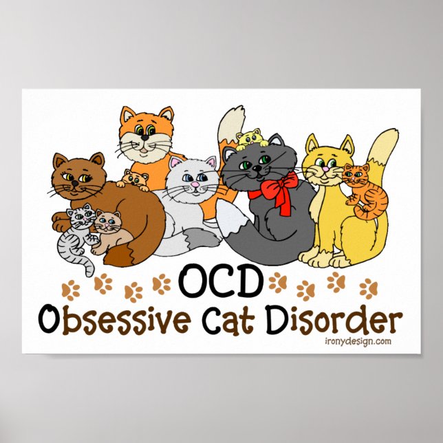 Póster Trastorno obsesivo del gato por OCD (Frente)