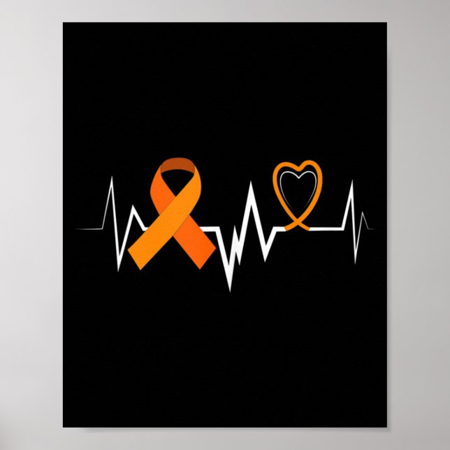 Póster Trastornos cardíacos Leucemia Cinta Leucemia Aware (Frente)