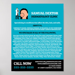 Póster Trastornos de la piel, Dermatólogo, Clínica Dermat