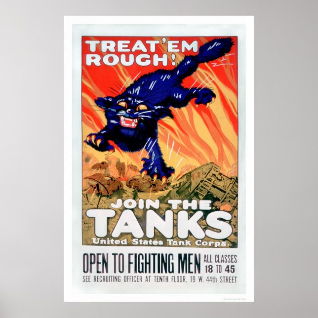 Póster ¡Trata A Em Rough! Únase a los tanques (US02077A) (Frente)