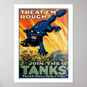 Póster Trata a la masa - Únete a los tanques