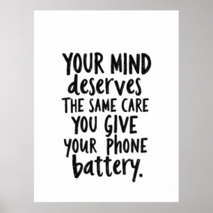 Póster Trata tu mente como la batería de tu teléfono
