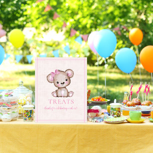 Póster Tratamiento Tabla Chica Cute Oso Poster Baby Showe