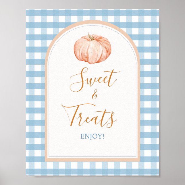 Póster Tratamientos dulces de Baby Shower con calabaza Bo (Frente)