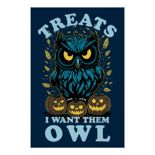 Póster Tratamientos Que Quiero Que Sean Lechuzas Hallow