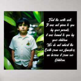 Póster Tratar el pozo de la Tierra | Chico tropical