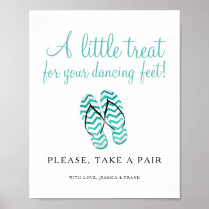 Póster Tratar Para Su Boda De Pies De Baile Flip Flops