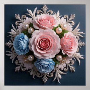 Póster Trato de flores sin tiempo para ella