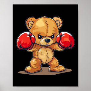 Póster Trato De Oso Gracioso Para Los Amantes Del Boxeo