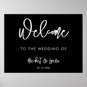 Póster Trato moderno y moderno de boda negro