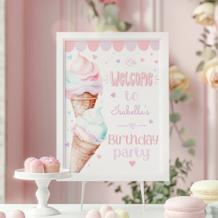 Póster Trato para la fiesta de cumpleaños del chica moder