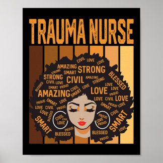 Póster Trauma Nurse Powerful Black History Month Black Pr