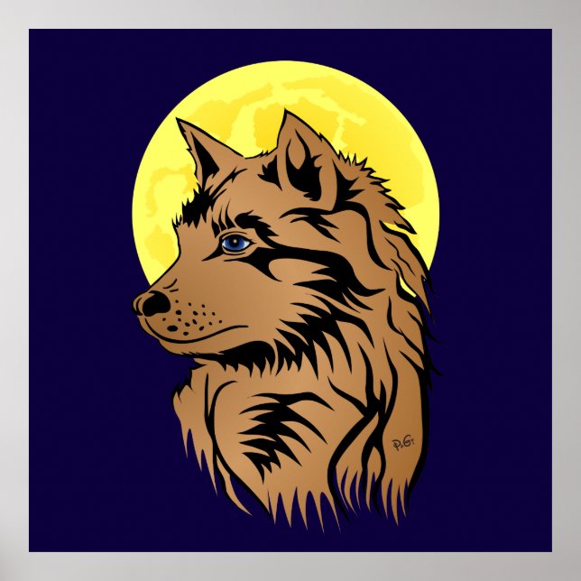 Póster träumender Wolfswelpe Poster (Frente)