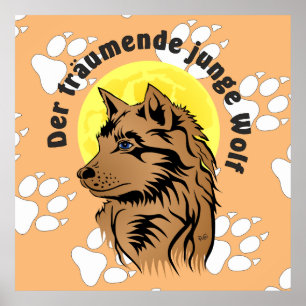 Póster träumender Wolfswelpe Poster