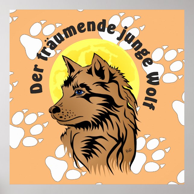 Póster träumender Wolfswelpe Poster (Frente)