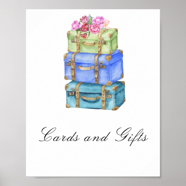 Póster Travel bags bridal shower Cards and Gifts (Frente)