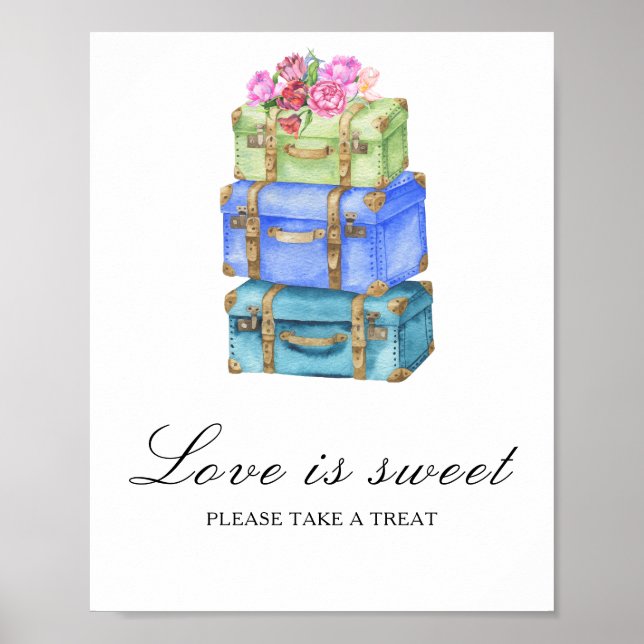Póster Travel bridal shower Love is sweet (Frente)