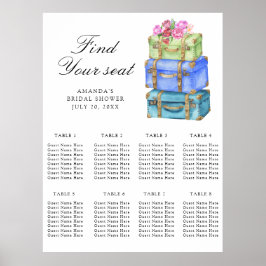 Póster Travel Bridal shower Wedding seating chart