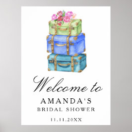 Póster Travel bridal shower welcome sign