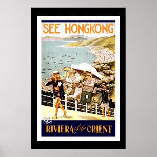Póster Travel Poster Vintage Hong Kong Orient