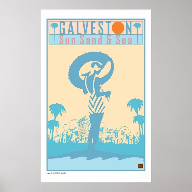 Póster TRAVEL-Texas-Galveston (Frente)