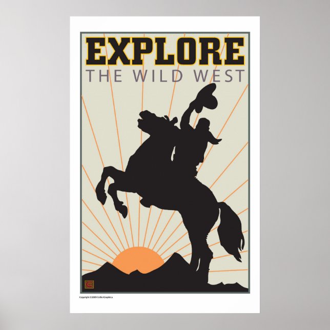Póster TRAVEL-Texas-Wild West (Frente)