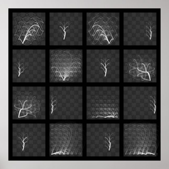 Póster Travesías de piezas de ajedrez (piezas blancas, cu (Frente)