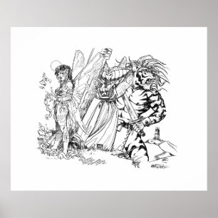 Póster Travesura mágica de la escuela vieja en las