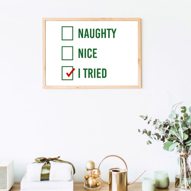 Póster travieso, bueno, lo intenté - Cita de Navidades di (Subido por el creador)