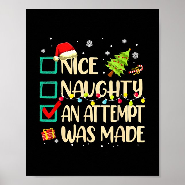 Póster travieso o divertido intento de christma (Frente)
