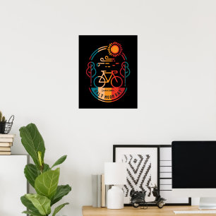 Póster Trayecto de ciclismo de media luna de la bahía ret