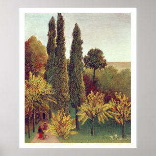 Póster Trayectoria en las motas Chaumont Park, París,