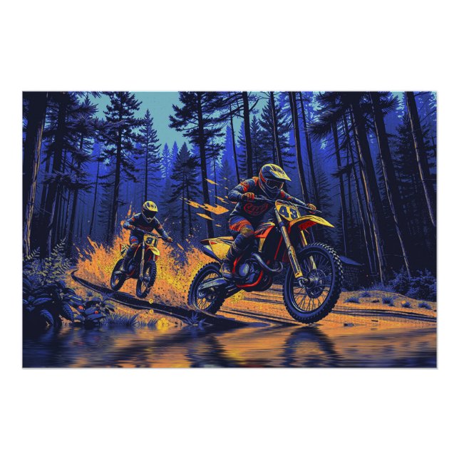 Póster Trayectoria forestal - Motocross Racers (Anverso)