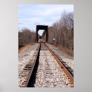 Póster Trayectorias interminables de trenes
