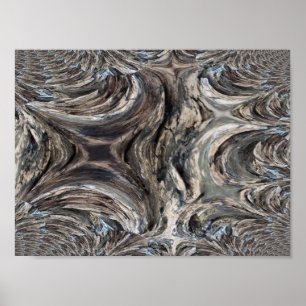 Póster Trazado fractal de corteza de árbol