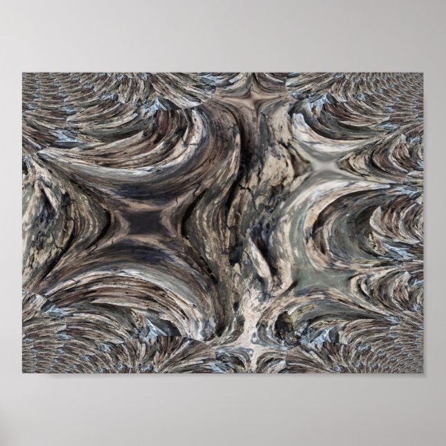 Póster Trazado fractal de corteza de árbol (Frente)