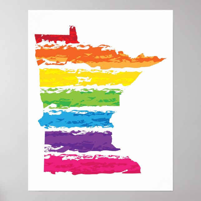 Póster trazos de arco iris de minnesota (Frente)