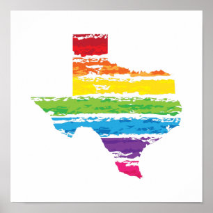Póster trazos de color de texas